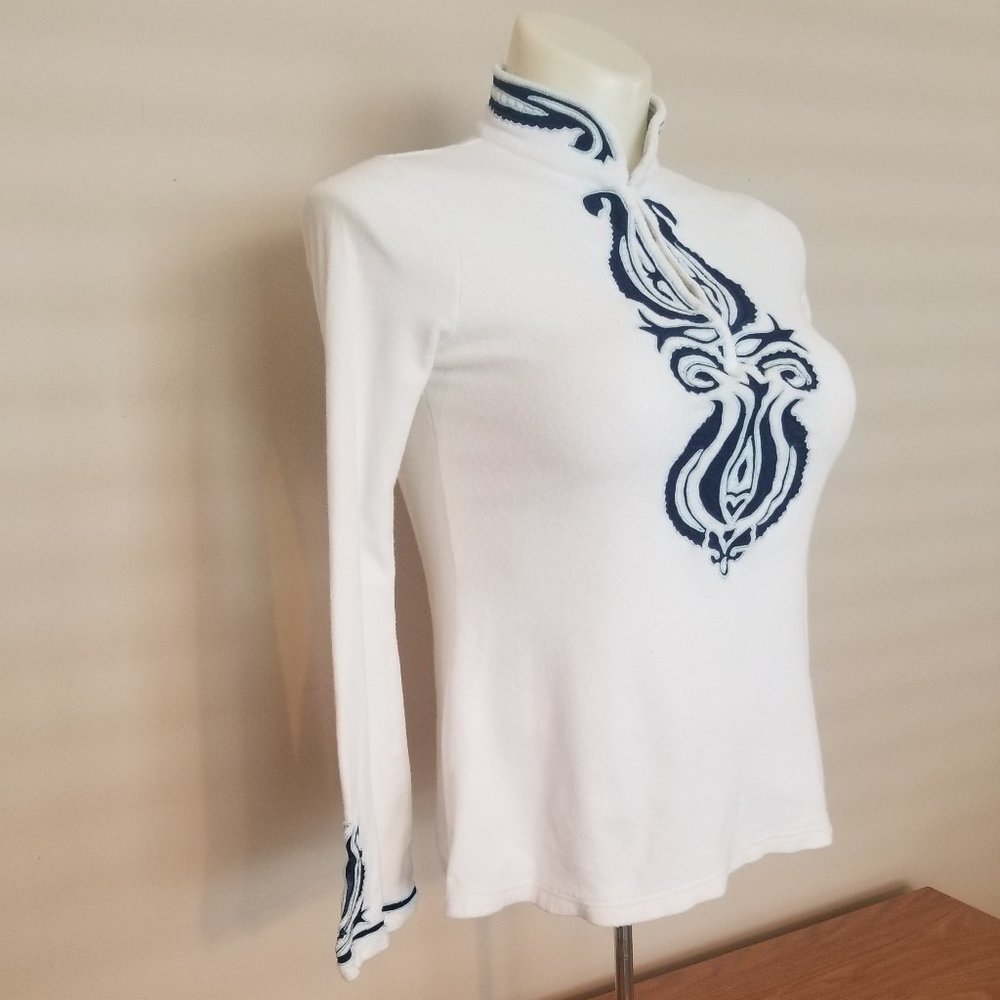 TORY BURCH Terry Cloth Embroidered Top Size XS - Picture 5 of 11